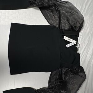 Alice + Olivia Black Ribbed Top